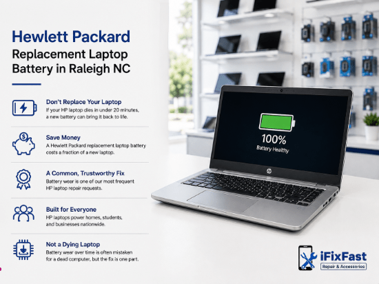 Hewlett Packard Replacement Laptop Battery in Raleigh NC